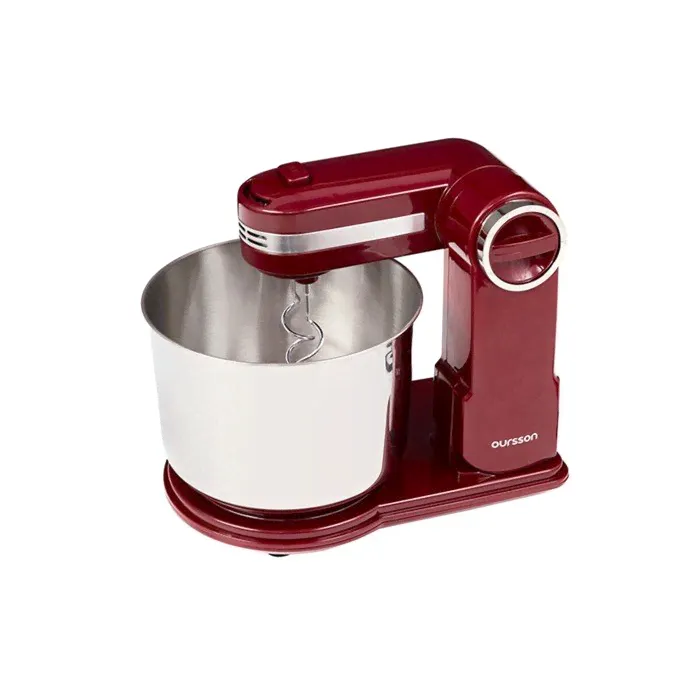 Миксер Oursson SM3302/DC, стационарный, 300 Вт, 3,5 л, 6 скоростей, 4 насадки, красный-0