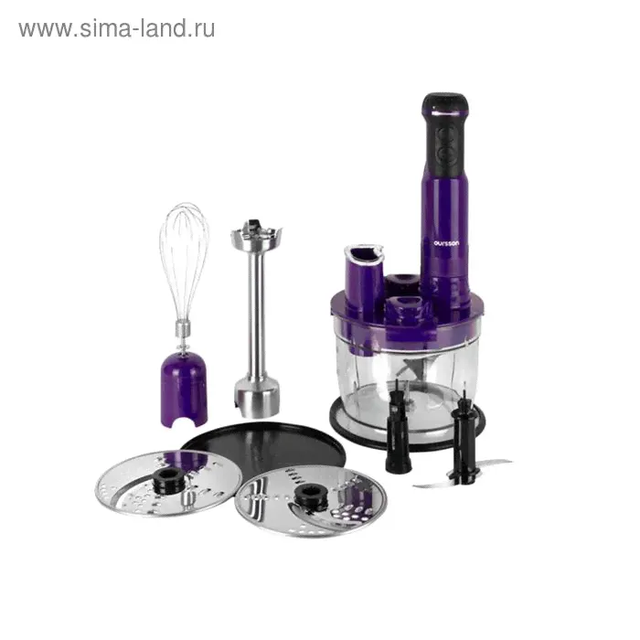 Блендер Oursson HB6040/SP, погружной, 600 Вт, 1.2 л, 13 скоростей, фиолетовый-0