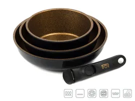 Набор посуды Oursson Wok KWS6620HR со съемными ручками. Ковш 18см*8,0высота, Вок 22 см*6,5 высота, С
